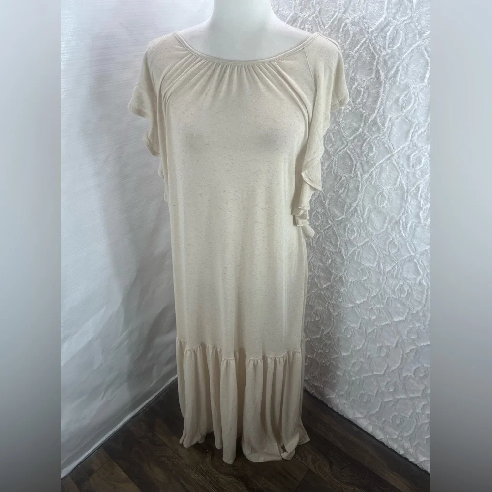 NWOT FP Free People Beach Terrazo Flounce Maxi Dress, XS Linen Blend Resort - Picture 3 of 11